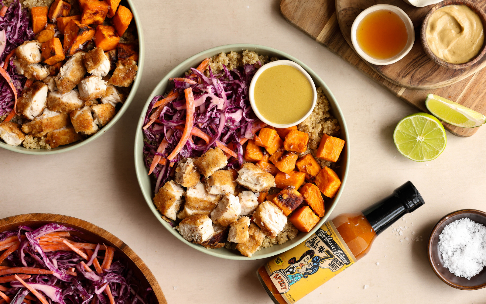 Hot Honey Chicken Bowls with Sultry Sauce