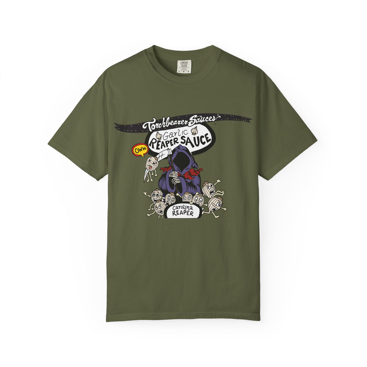 Garlic Reaper Character T-shirt (multiple colors available)