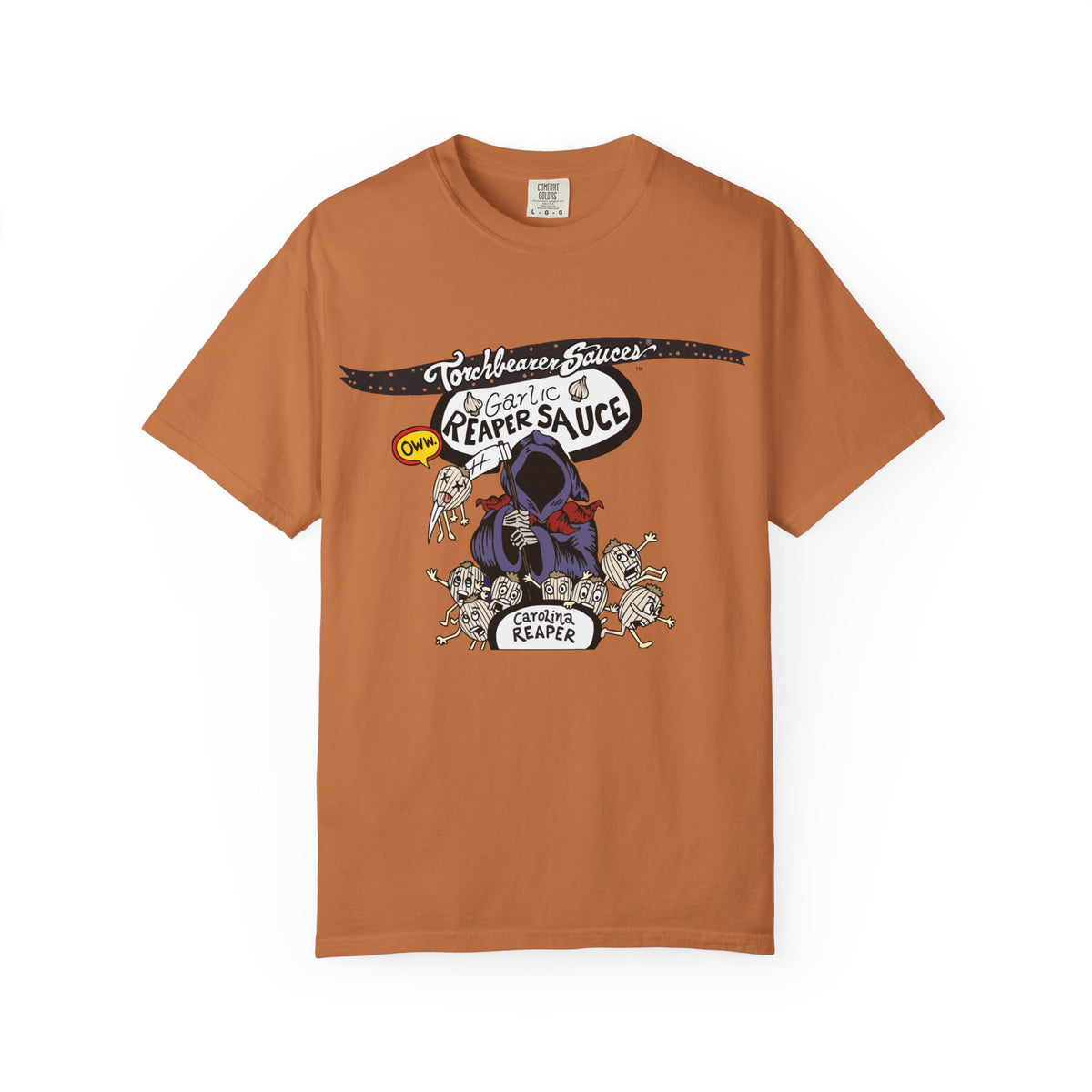 Garlic Reaper Character T-shirt (multiple colors available)